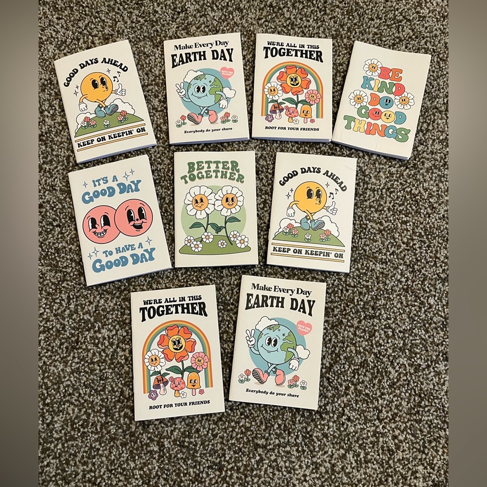 9 Pc Small Notebooks Retro Aesthetic Vintage Cute Motivational Postive Quote